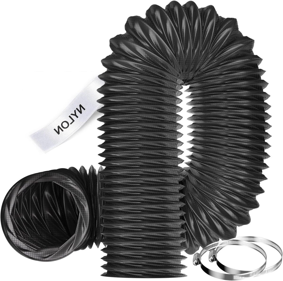 Droger Afvoerslang - Ventilatieslang Afzuigslang - Ventilatie Afzuiging - Hittebestendig Nylon - 100mm 3m - Zwart