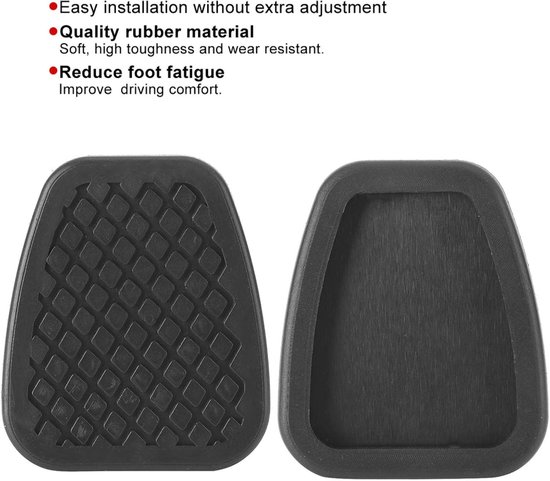 Koppelingspedaal Rubber - Rempedaalhoes Antislip - Rijcomfort Verbeteren - Ergonomisch Antislip Ontwerp - 6 x 5.2 cm - Zwart — afbeelding 4