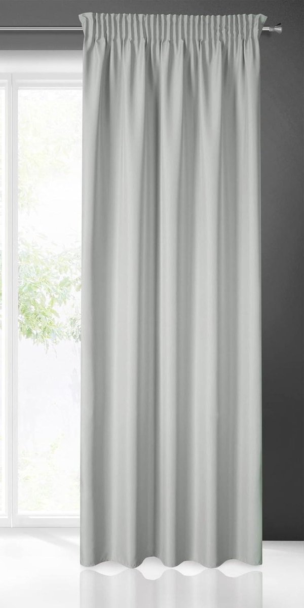 Gordijn Plooiband - Raambekleding Paneel - Woonkamer Decoratie - Onderhoudsvriendelijk Polyester - 140x270 cm - Staalgrijs