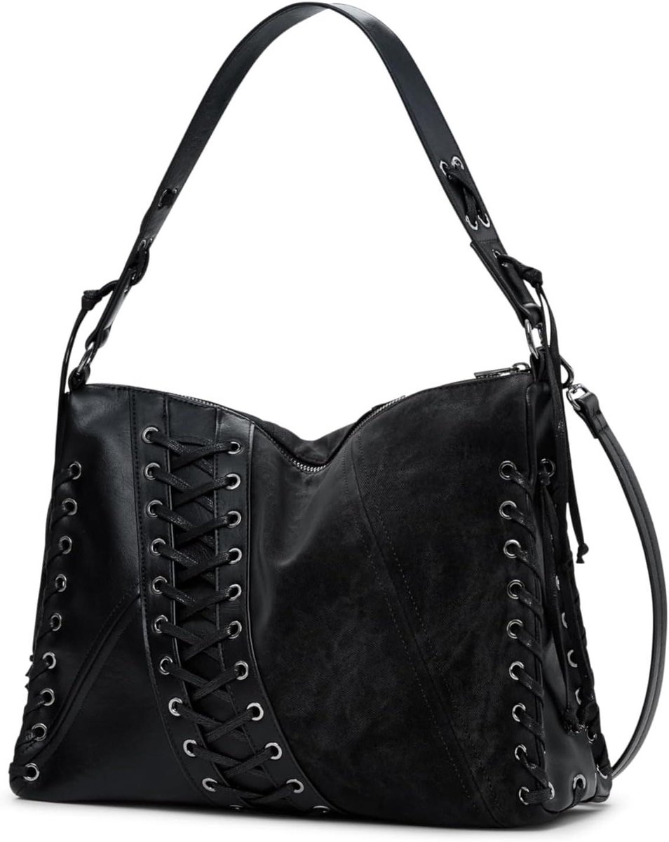 Schoudertas - Crossbody tas - Dagelijks gebruik - Patch details - 1 x 1 x 1 cm - Zwart