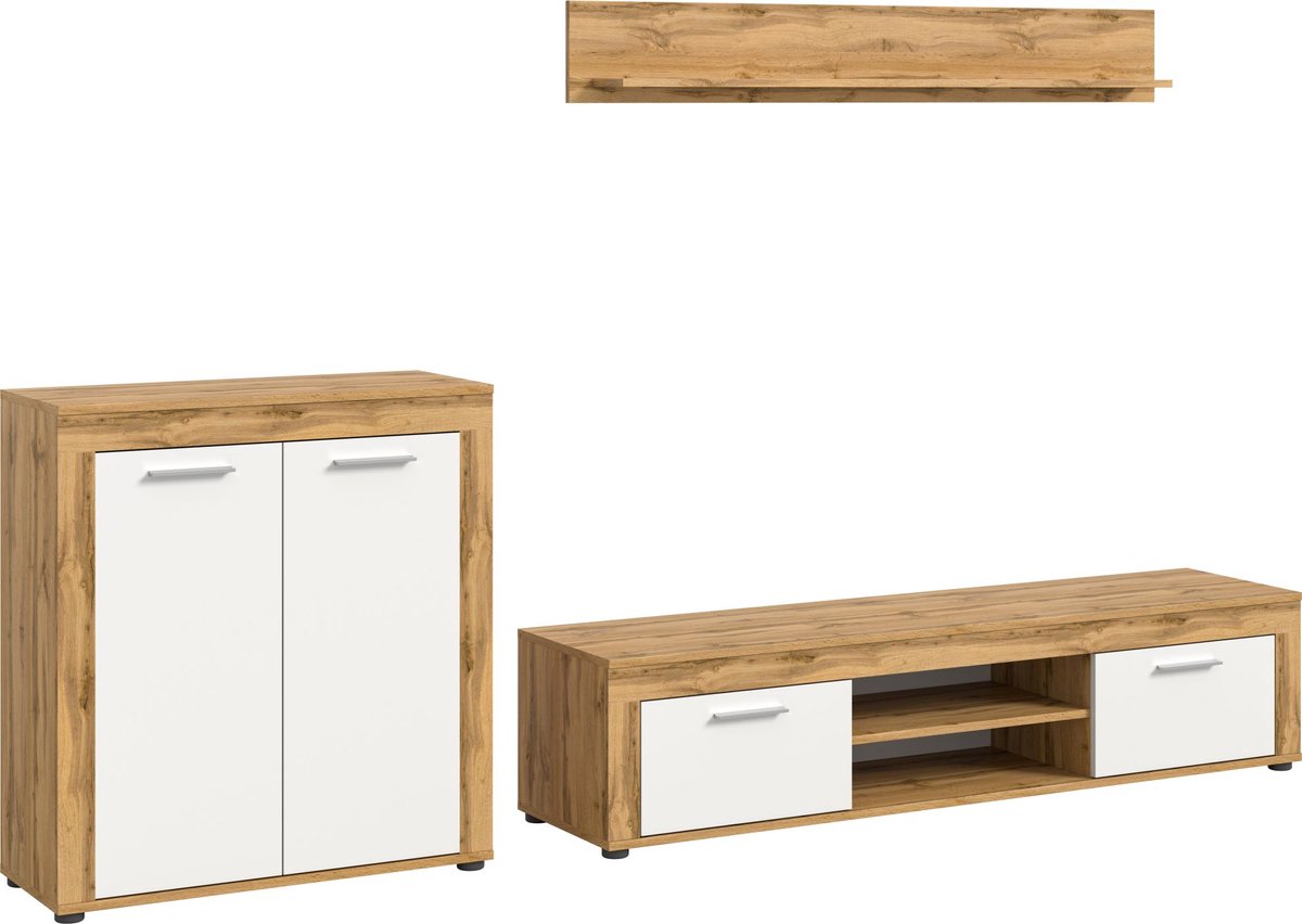 Jam boekenkastopstelling eik decor, wit.