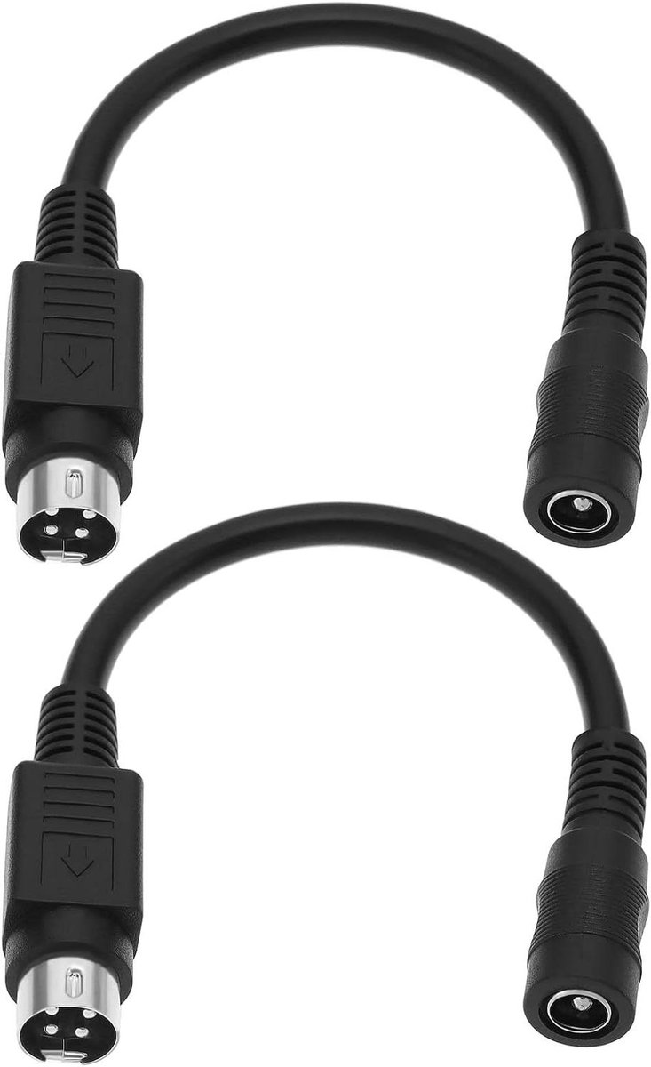Voedingskabel Adapter - Stroomkabel Converter - Apparaten Aansluiten - DC naar 4 Pin - 15 cm - Zwart