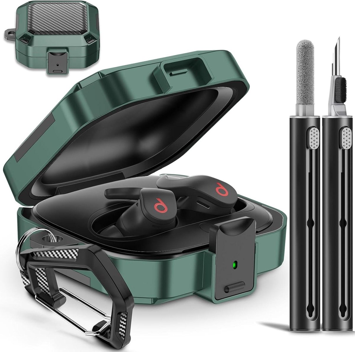 Hoesje voor Beats Fit Pro - Oordopjes Case Cover - Bescherming Oordopjes - Veiligheidsvergrendeling Ontwerp - Niet gespecificeerd - Groen