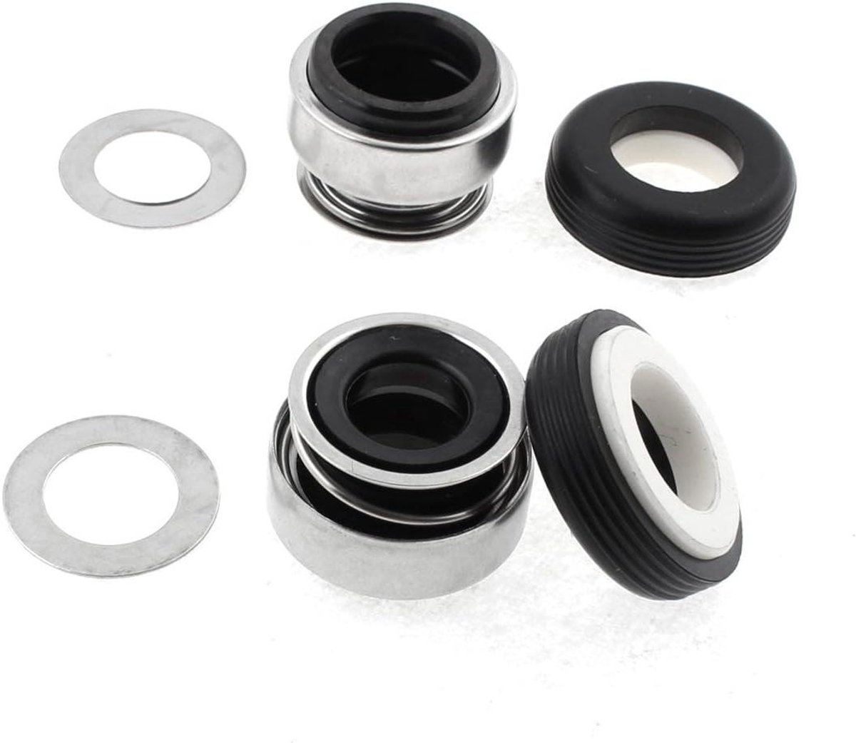 Mechanische Afdichting - Waterpomp Afdichting - Waterpompen Afdichten - Rubberen Balg - 15 mm - Zwart Wit Zilver