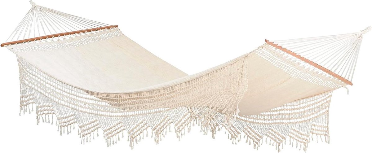 Staafhangmat Palacio - XXL Hangmat Dubbele Hangmat - Ontspannen in de tuin - Jacquard geweven met ornamenten - 240x160 cm