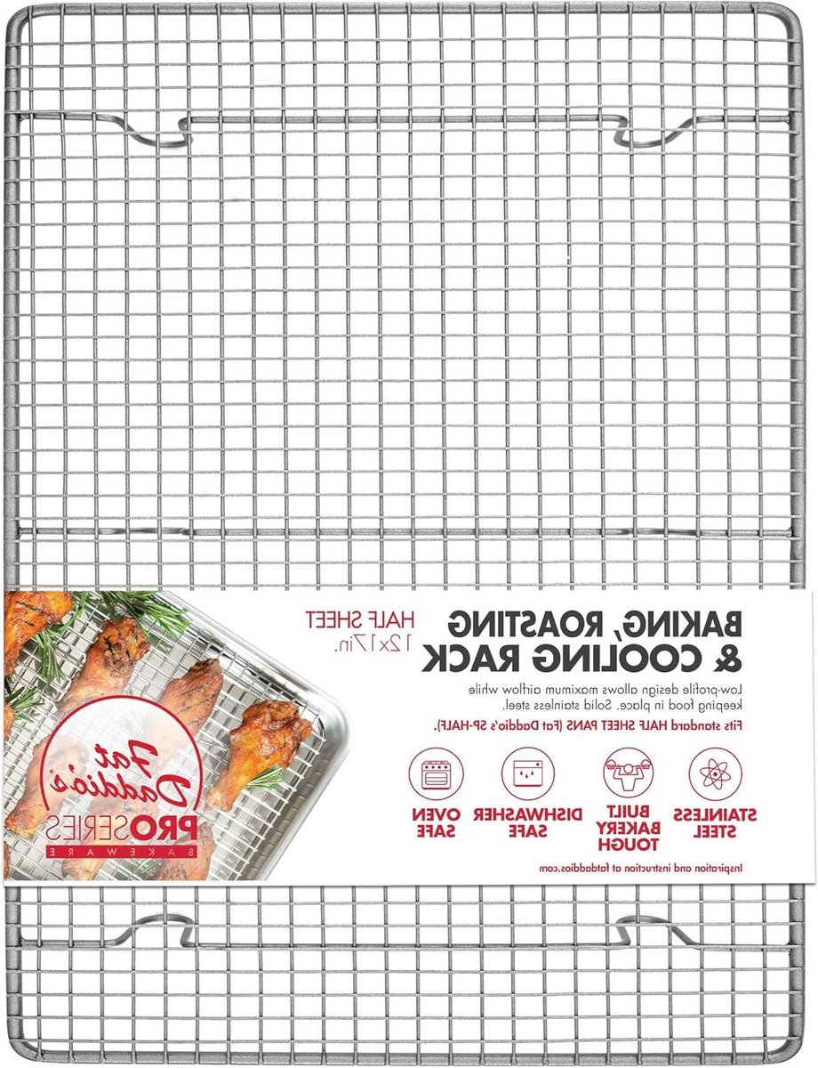 Bakrek RVS - Koelrek Ovenrek - Bakken en Koelen - Cross-wire Design - 30 x 43 cm - Zilver