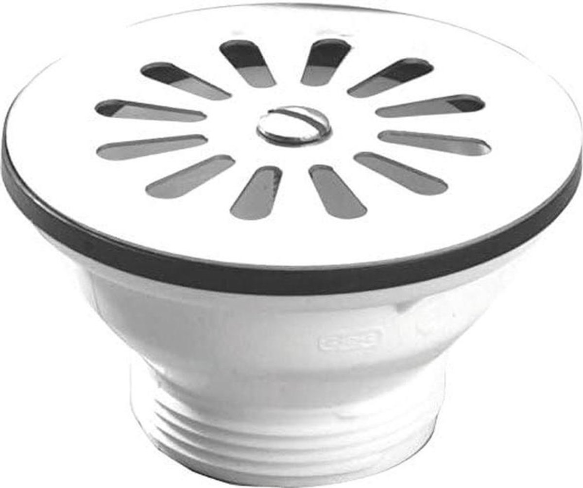 Afvoergarnituur Douche - Doucheafvoer Wastafel - Water Afvoeren - Met Grill Zonder Overloop - Ø 84 mm - Wit