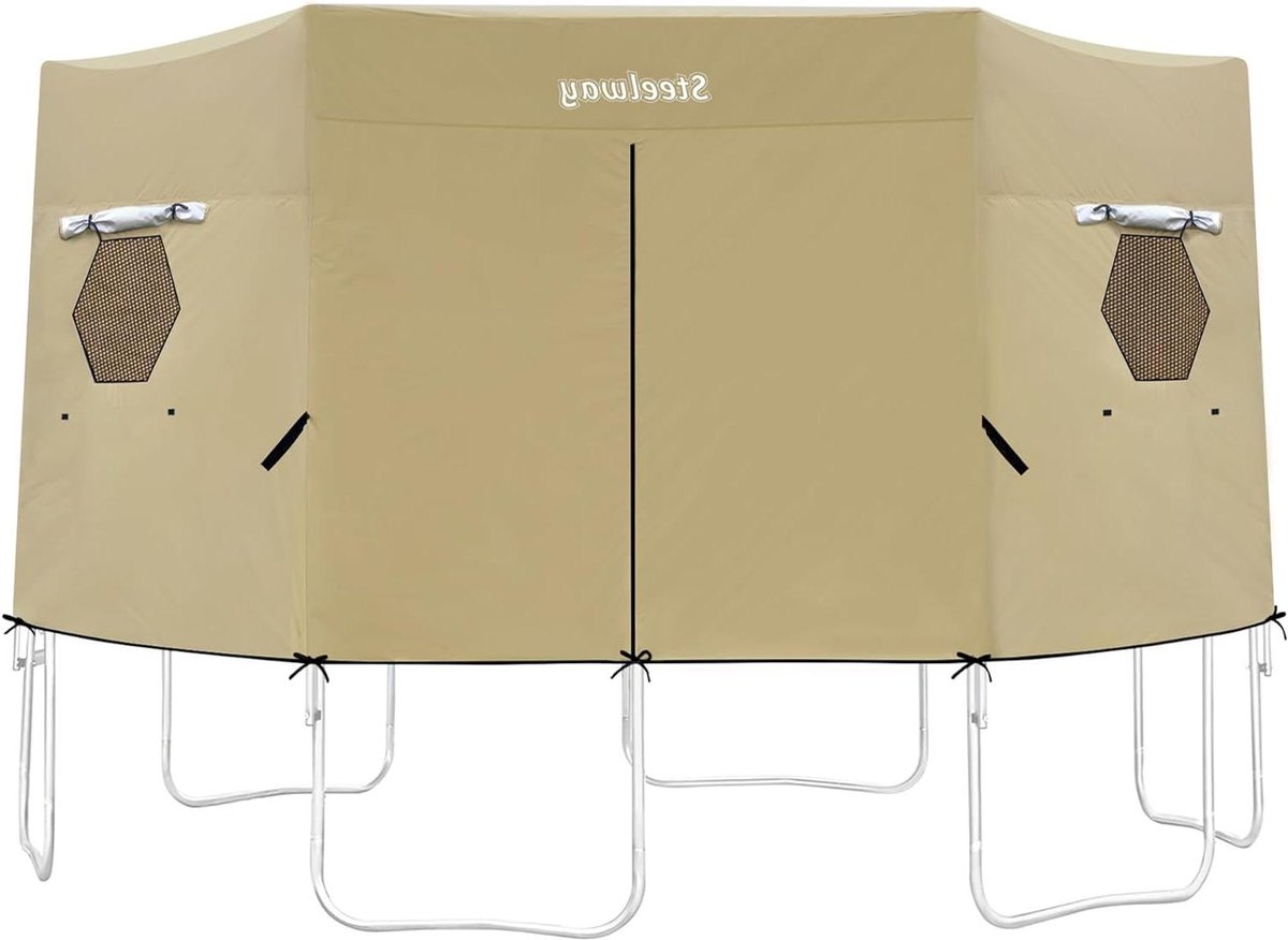 Trampolinetent - Trampolinehoes Tent - Buiten Spelen - Met Ritsen en Ramen - 3.5 m - Geel