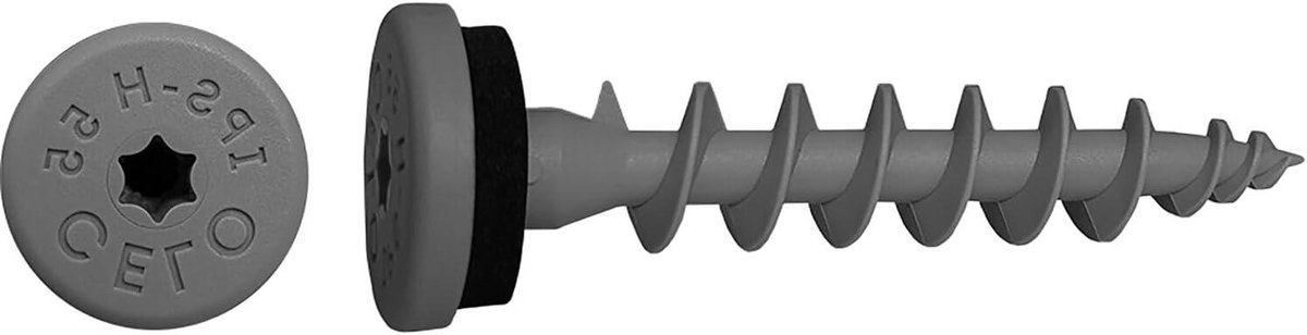 Isolatieplaatschroef - Plaatschroef Nylon - Isolatie Monteren - Nylon Materiaal - 55 mm - Telegrijs