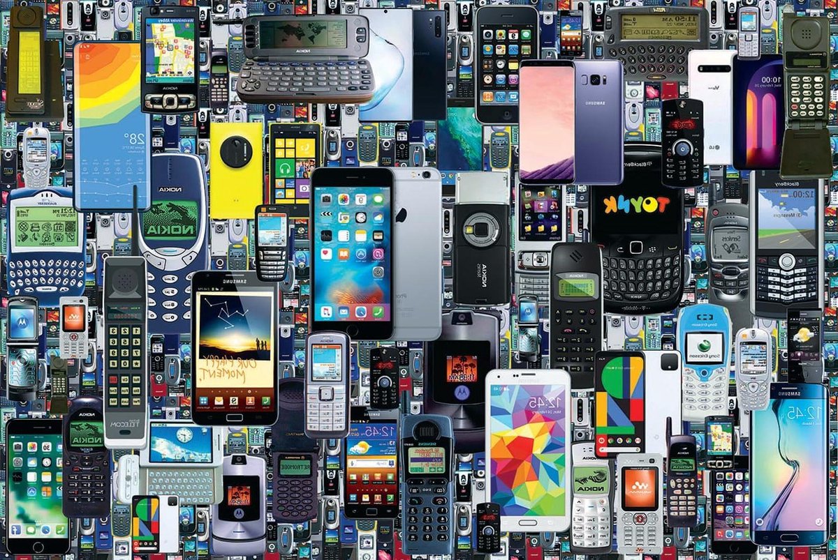 Collage Puzzel - Legpuzzel Telefoon - Ontspannende Uitdaging - Thema Technologie - 1000 Stukjes - Meerkleurig