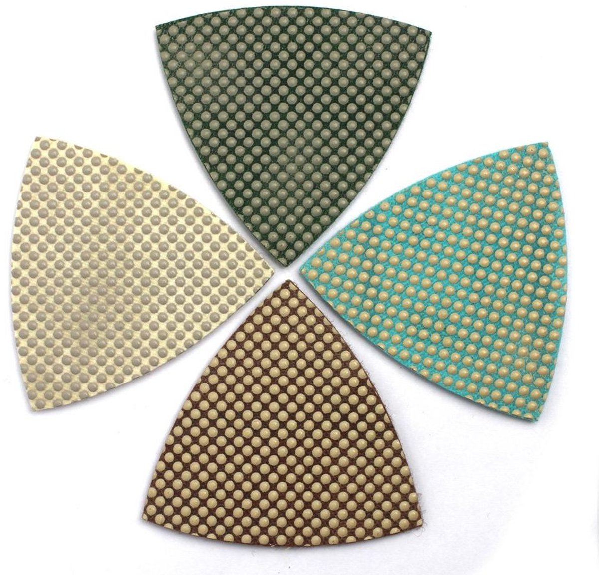 Driehoekige Schuurpads - Polijstpads Diamant - Steen Polijsten - Harsband Fijnkorrel - 3 inch 78x78mm - Wit