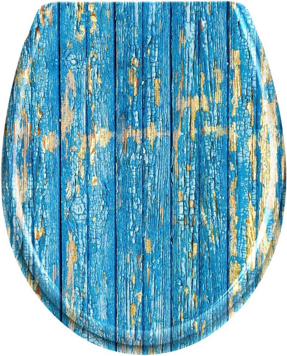 Toiletbril - Toiletdeksel WC-bril - Badkamer Vernieuwen - Softclose Mechanisme - 45.5 x 38 cm - Blauw