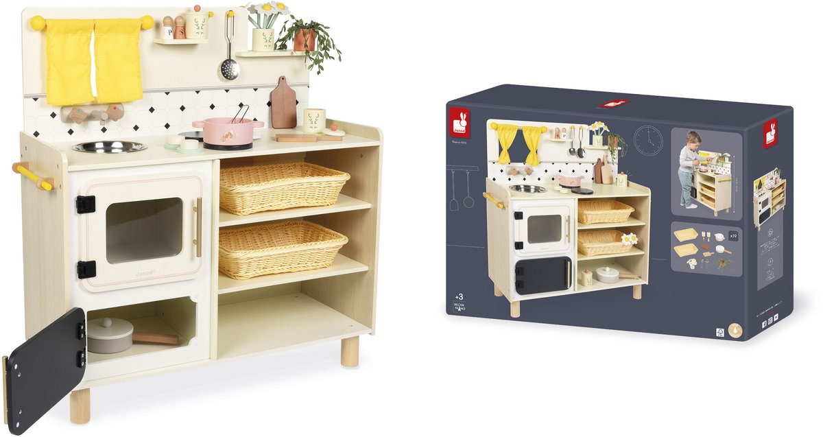 Janod - Shiny Grandma - Grote luxe uitgeruste houten speelkeuken — afbeelding 6