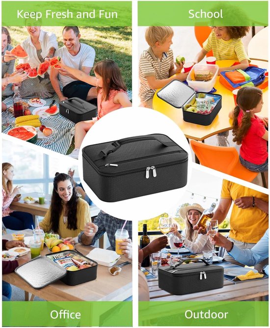 Kleine Lunchbox - Lunchtrommel Voedselcontainer - Maaltijden Meenemen - Thermisch Geïsoleerd - 5 Liter - Zwart van Merkloos — afbeelding 5