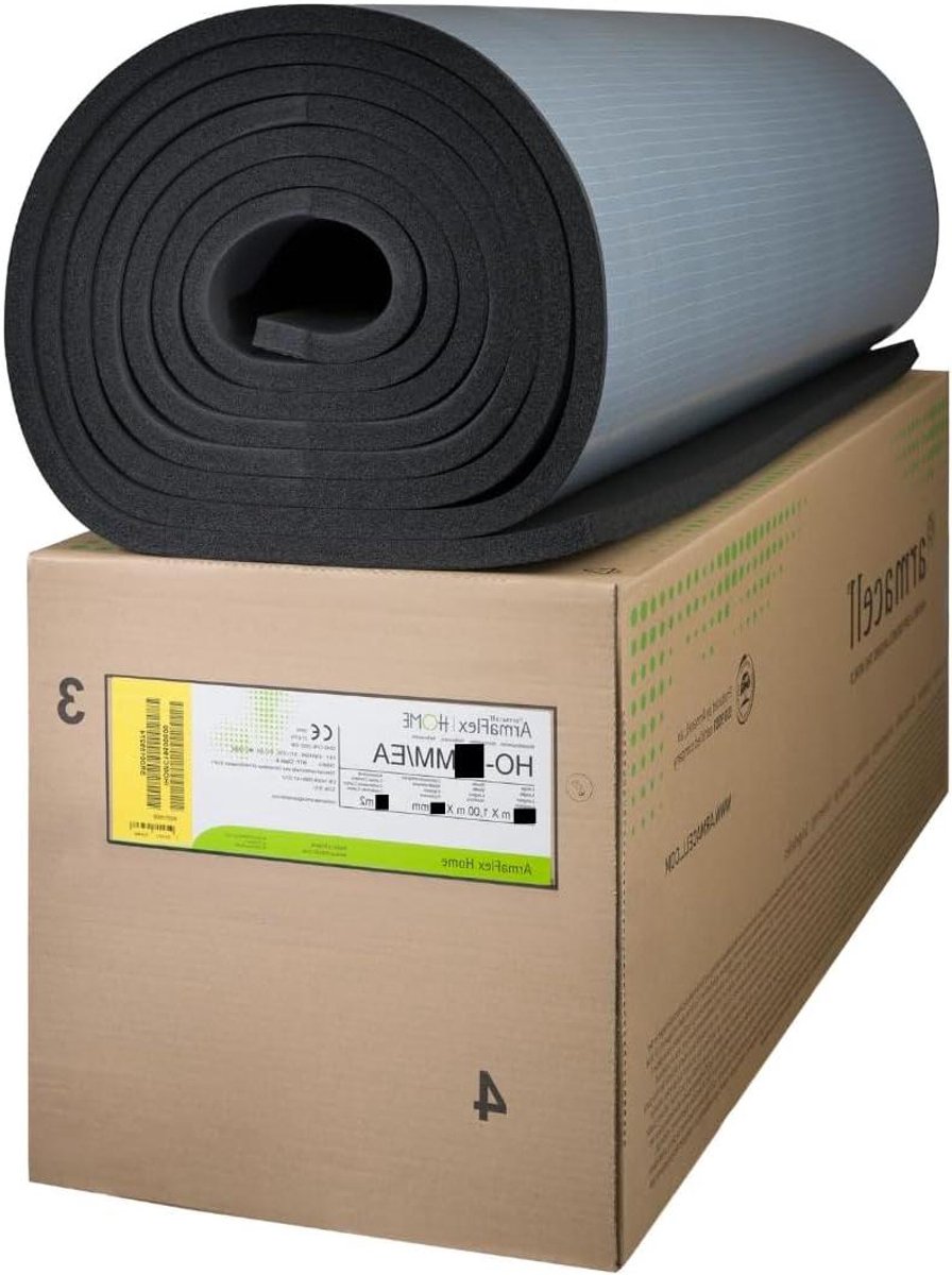 Isolatiemat - Elastomeerschuim Rubber isolatie - Warmte en geluid weren - Zelfklevend met rasterlijm - 1 m x 1 m