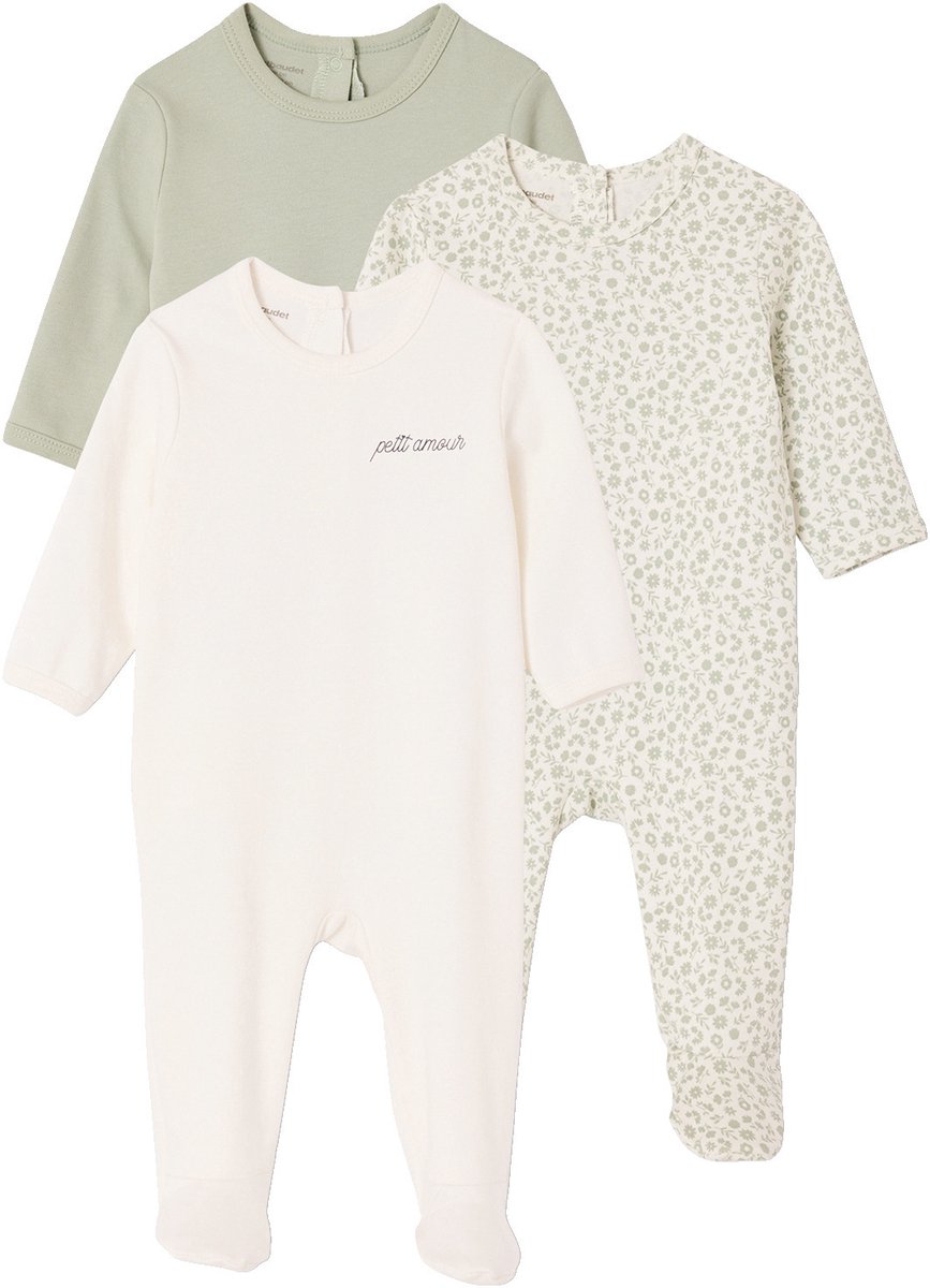 Vertbaudet Set van 3 pyjama's baby van biologisch katoen