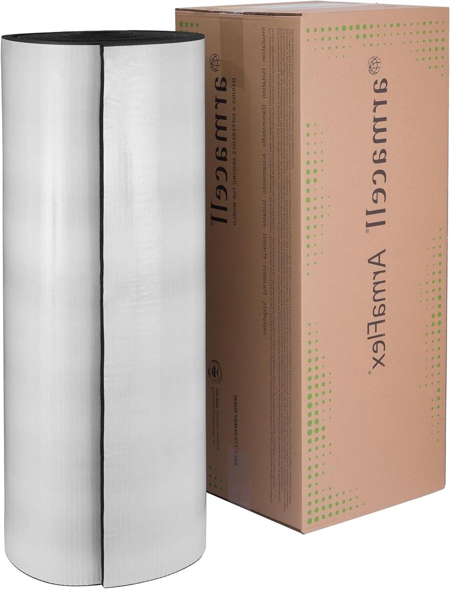 Isolatiematrubber - Rubberen isolatie mat - Energieverlies verminderen - Gesloten microcellen structuur - 4m x 1m - Zwart