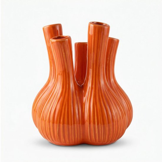 Vase tulipe en faïence Ail orange