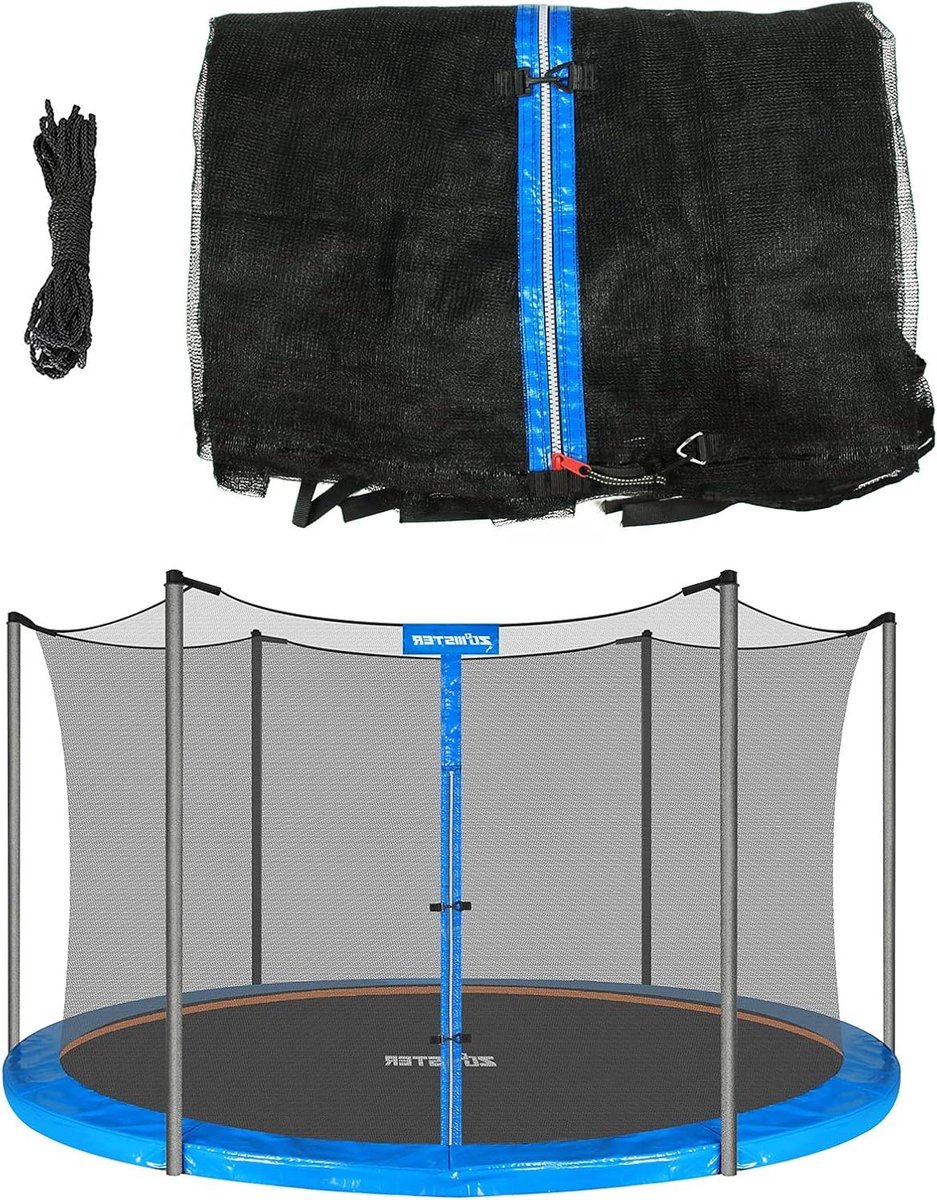 Trampoline Veiligheidsnet - Veiligheidsnet Trampoline - Trampoline Gebruik - Voor Ronde Trampolines - 15FT Frame - Zwart