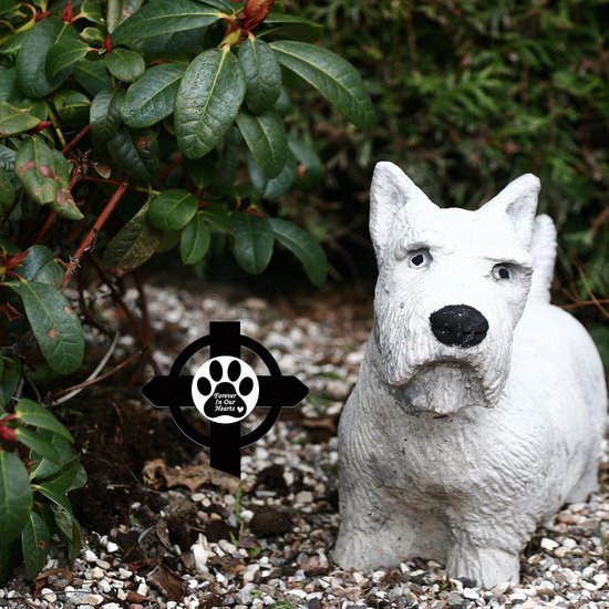 Huisdier Graf Marker - Gedenksteen Hond - Tuin Decoratie - Metalen Kruis Design - 29 x 22.5 cm - Zwart — afbeelding 2