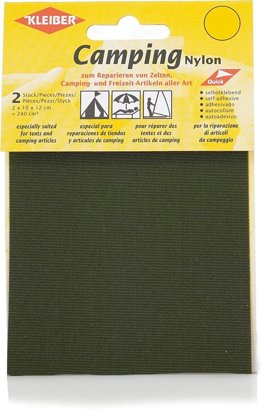 Reparatiepatches Nylon - Zelfklevende Patches - Outdooruitrusting Repareren - Waterdicht en Duurzaam - 2 x 10cm x 12cm - Groen van Merkloos — afbeelding 3
