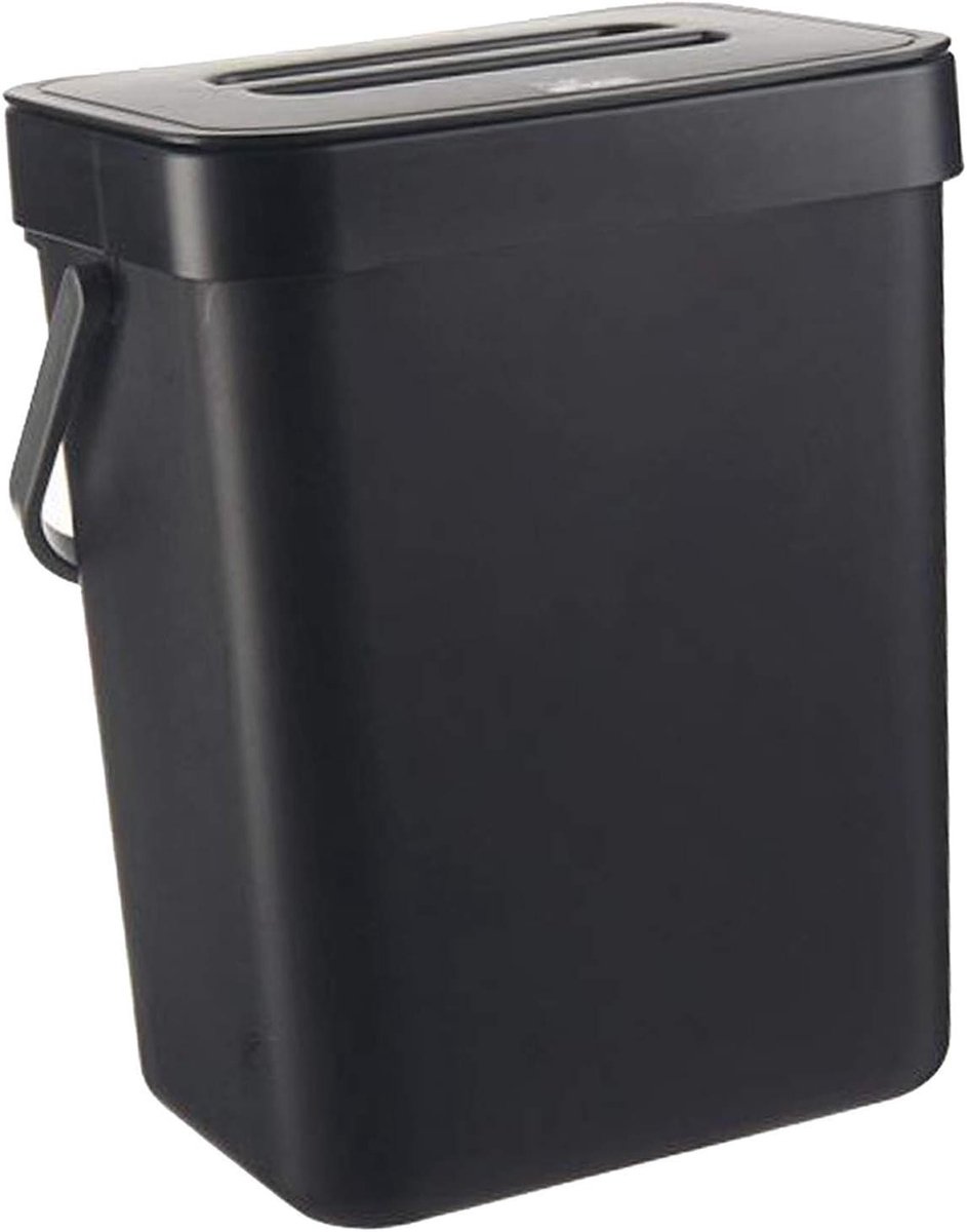 Hangende Vuilnisemmer - Afvalbak Keuken - Afval Opruimen - Ruimtebesparend Design - 5 Liter - Zwart