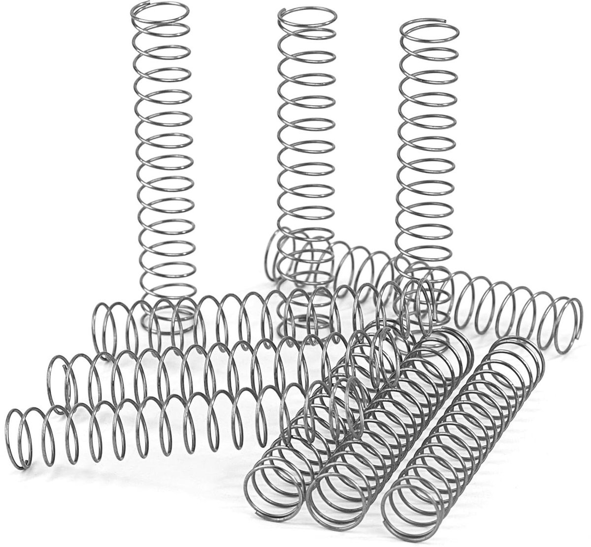 Drukveren Roestvrij Staal - Compressieveren Set - Mechanische Toepassingen - Hoge Elasticiteit - 45 mm Lengte - Zilverkleurig