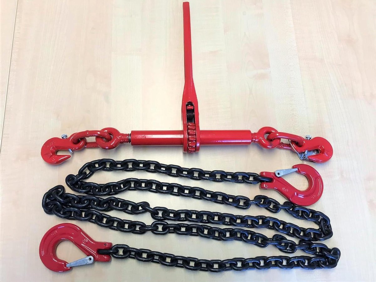 Sjorketting 8mm - Spanband Ketting - Voertuigen Zekeren - Kwaliteitsklasse 8 - 4 meter 40kN - Zwart