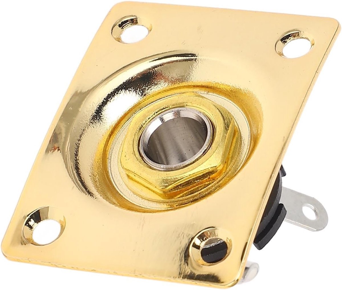 Compacte vierkante outputplaat voor elektrische gitaar en bas met schroeven, geschikt voor Telecaster modellen, goudkleurig en lichtgewicht