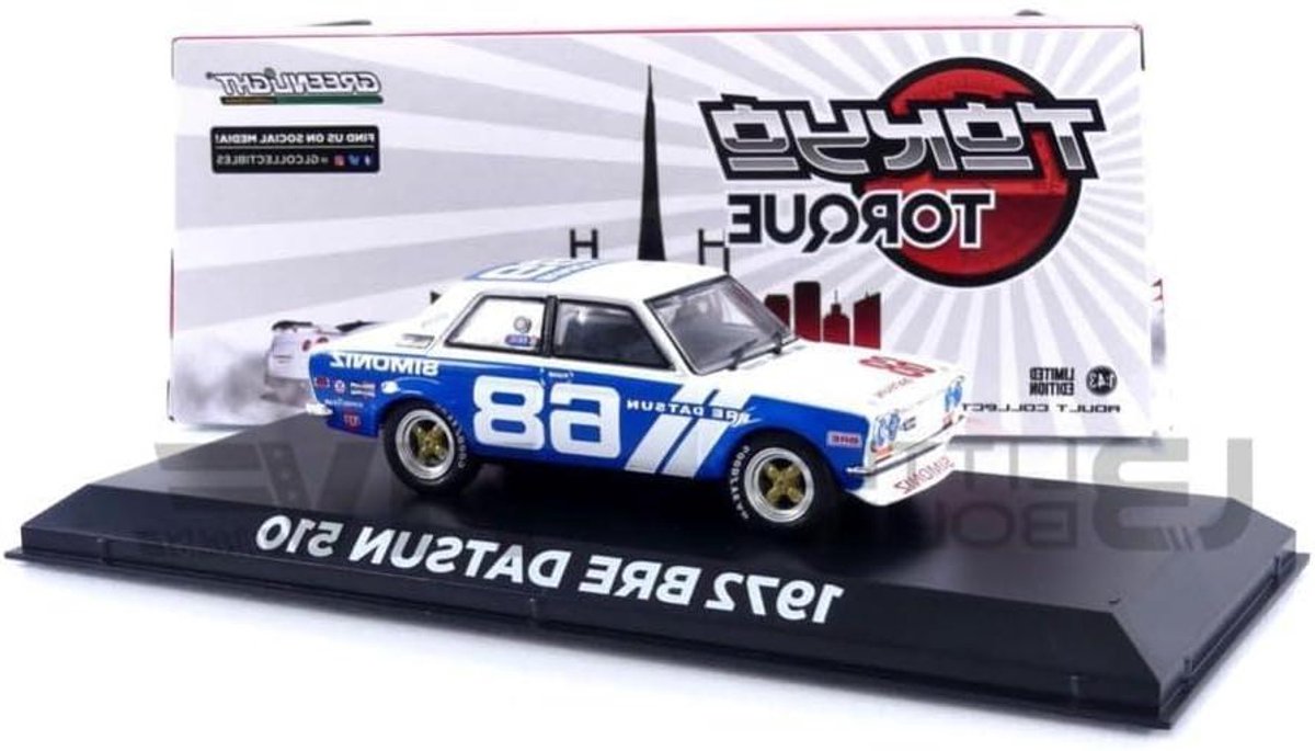 Miniatuurauto Model - Verzamelaarsmodel Auto - Modelbouw Display - Metaal Gietwerk - Schaal 1:43 - Blauw Wit