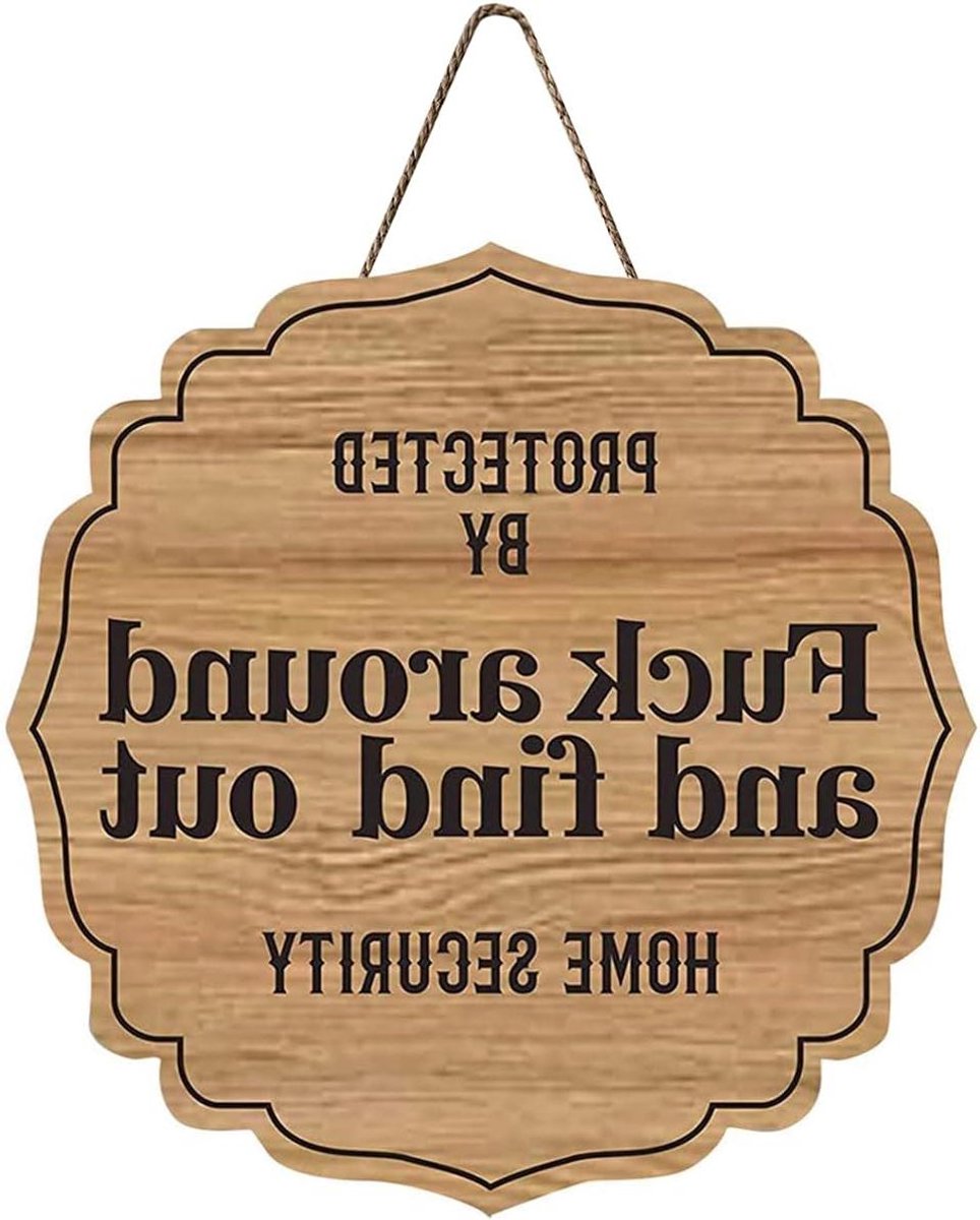 Tuinwaarschuwingsbord - Veiligheidsbord Huis - Huis Beveiligen - Houtnerf Variaties - 30 cm - Beige