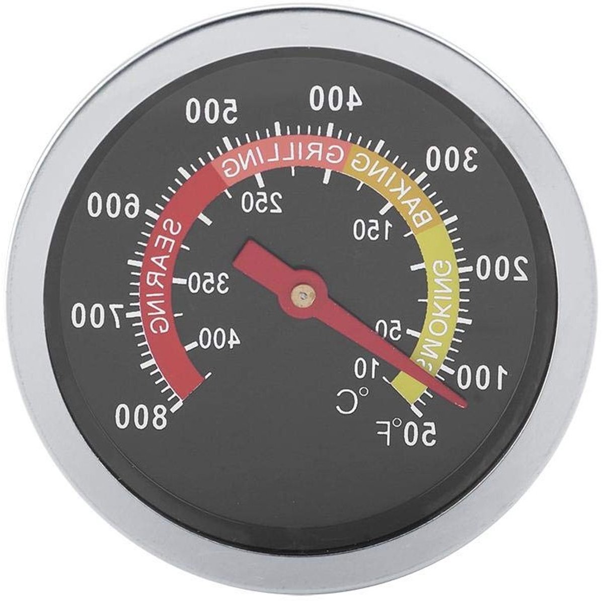 Oventhermometer van RVS met Bimetalen Technologie voor Koken en BBQ - Temperatuurbereik 10-425℃ en 50-800℃
