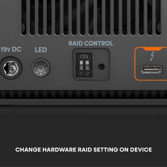 G-RAID® PROJECT 2 36TB, High-Capacity 2-Bay hardware RAID, Thunderbolt™ 3, USB-C, 7200RPM Ultrastar® Harde Schijf (HDD), tot 510MB/s schrijven. JBOD - Desktop RAID van Merkloos — afbeelding 3
