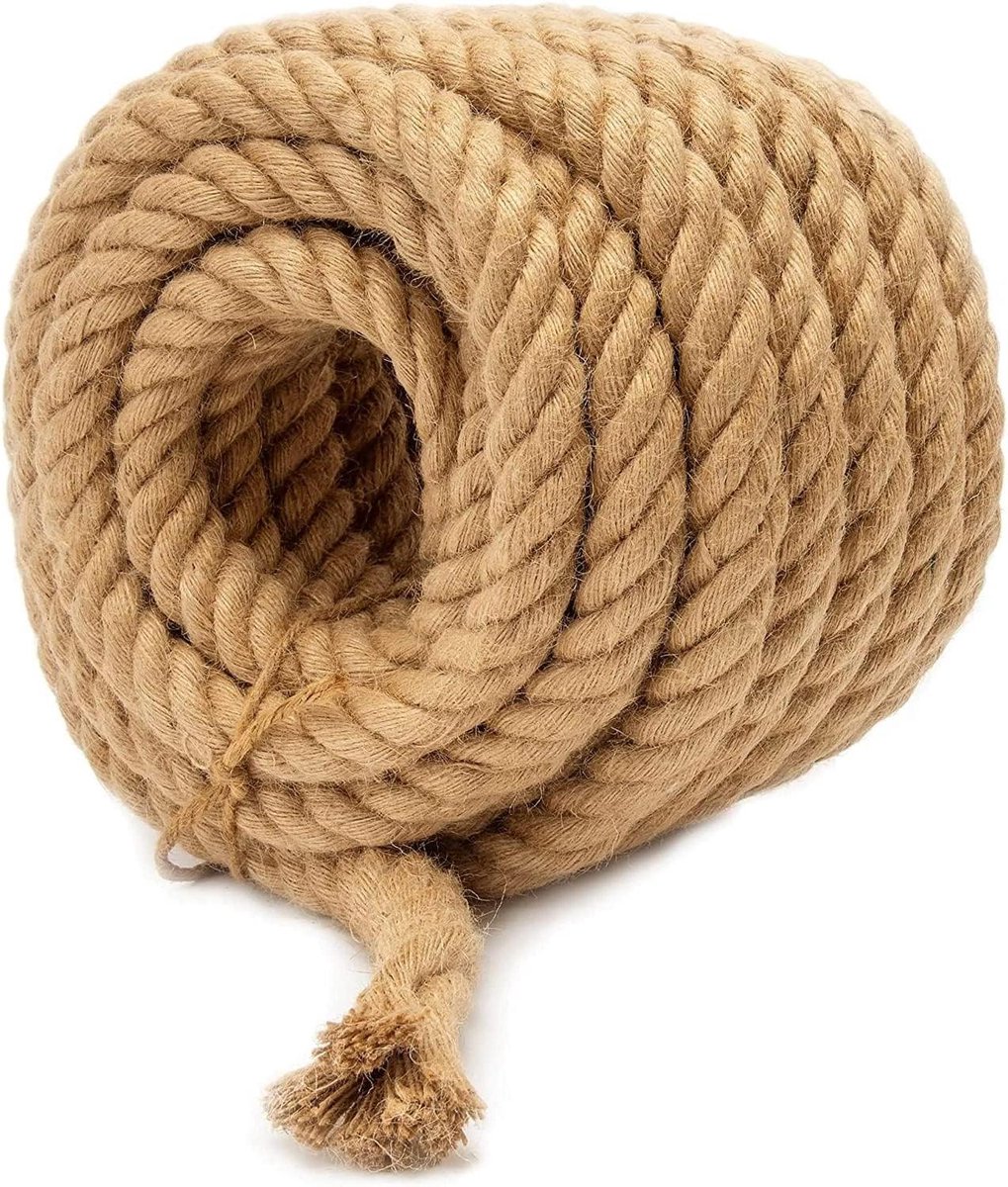 Jute touw - Natuurlijk touw manilla - Tuinieren en decoreren - Milieuvriendelijk biologisch afbreekbaar - 100 voet 3/8 inch - Natuur