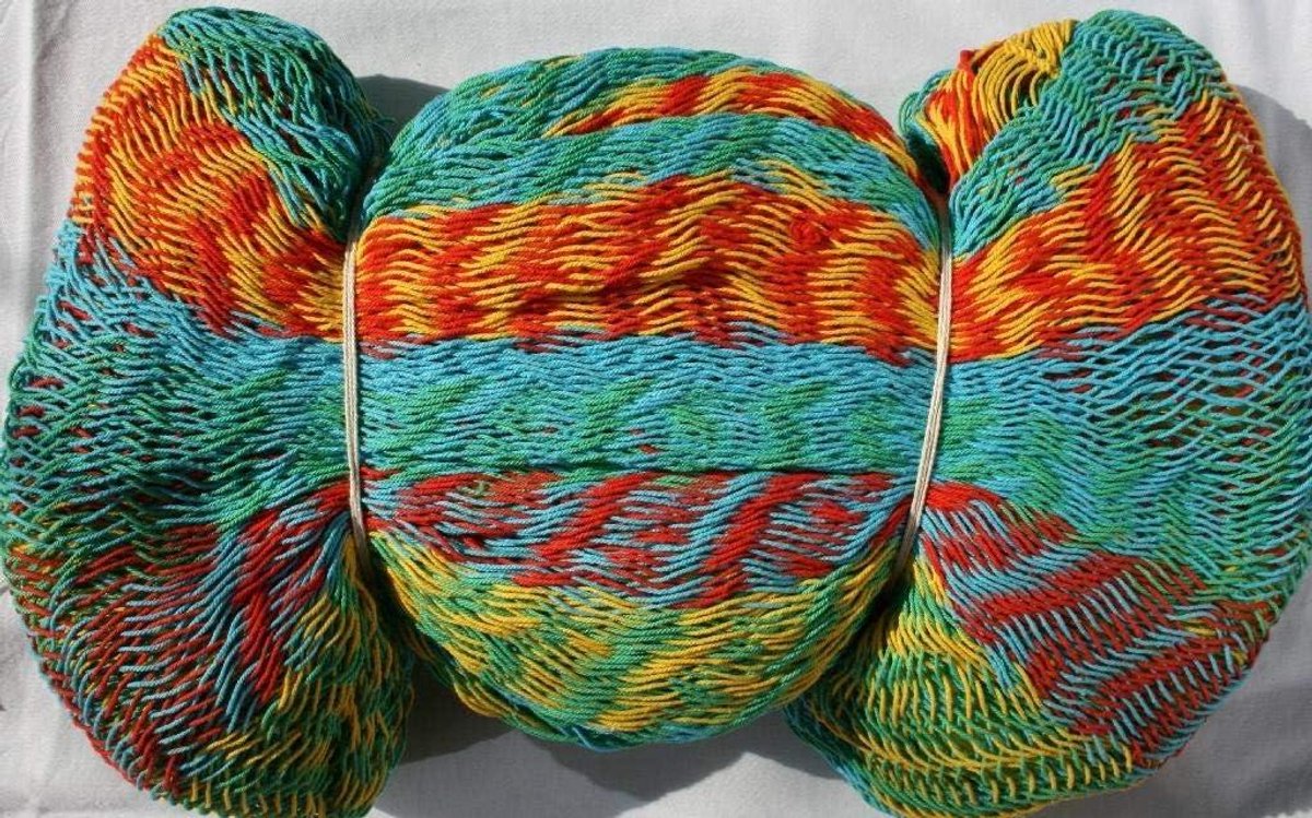 Mexicaanse Hangmat - Net Hangmat Dubbel - Ontspannen in de tuin - Handgeknoopt Mayatraditie - 410 x 200 cm - Multicolour