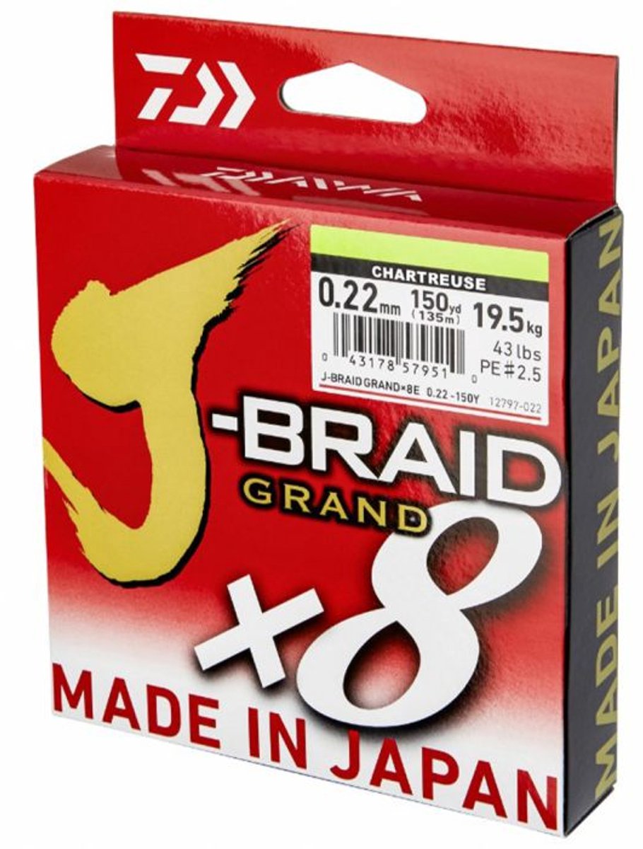 Daiwa J-Braid Grand X8 | 270m 0.10mm Chartreuse