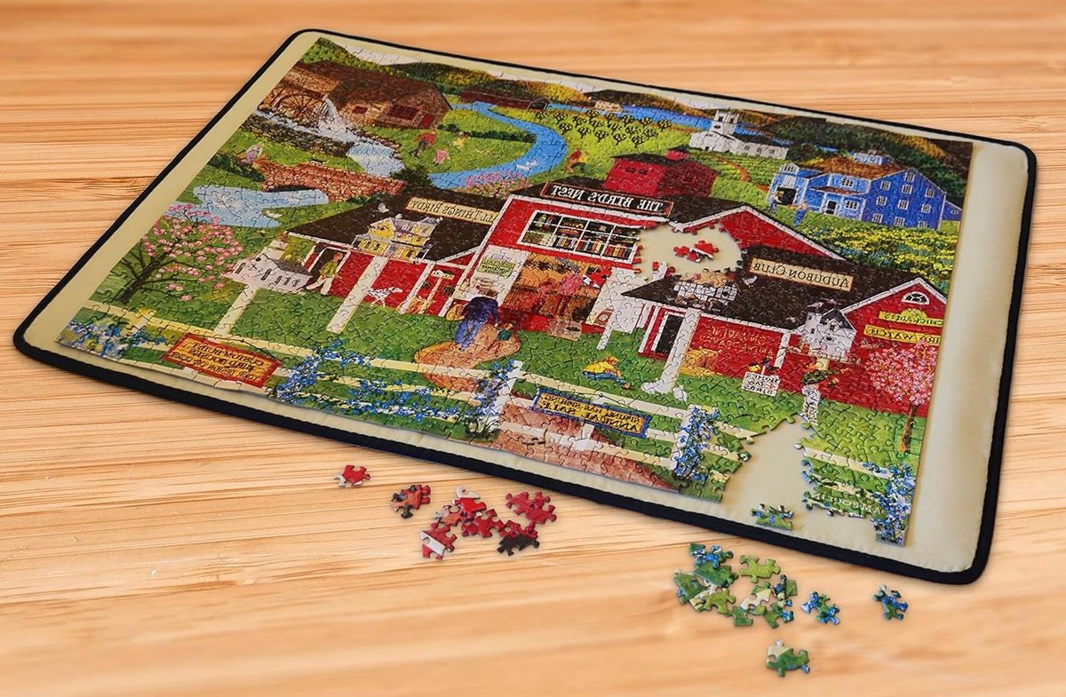 Puzzelmat - Puzzel kleed - Puzzels maken - Gladde flanel ondergrond - Voor 1000 stukjes - Grijs