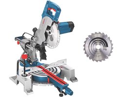 Bosch Professional GCM 80 SJ 1400W - Afkortzaag - Inclusief 2x Cirkelzaagblad Optiline 216x30 - Klem