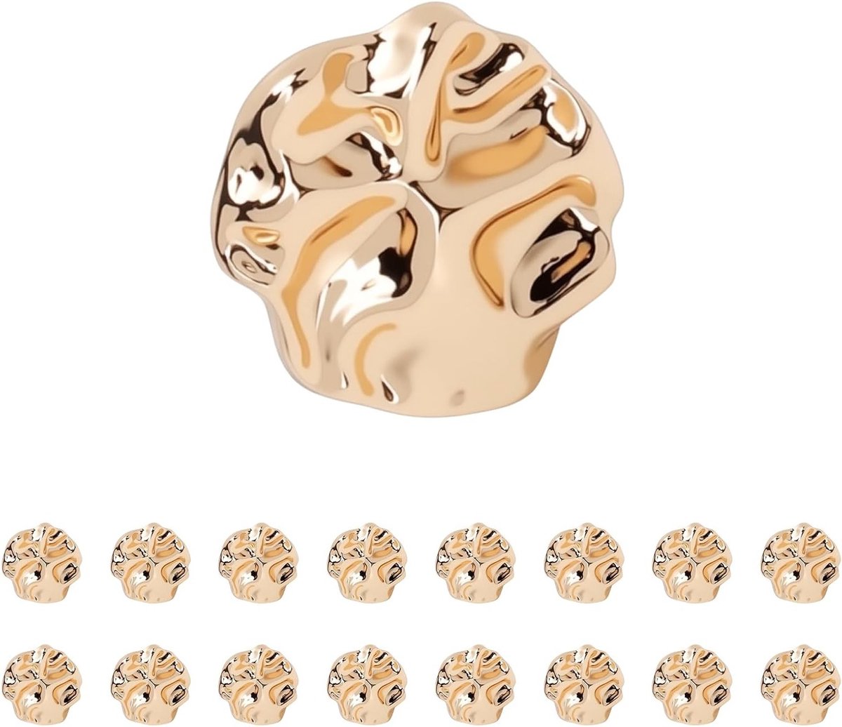 Set van 16 Stijlvolle Gouden Metalen Knopen 23mm voor Damesjassen, Truien en Jurken - Decoratieve Alloy Knopen met Irreguliere Vorm