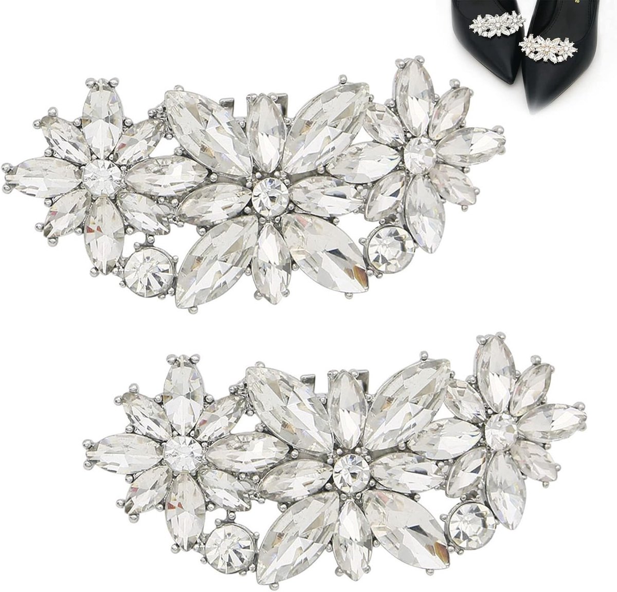 Elegante Haarclips van Kristal voor Schoenen en Handtassen - Perfecte Accessoires voor Bruiloften en Feestjes, Met Sprankelende Rhinestones