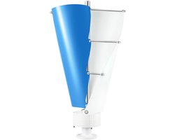 Windturbine Generator - Windmolen Energie - Energie Opwekken - Stil Dubbel Lager - 40 cm Wiel Diameter - Wit Blauw