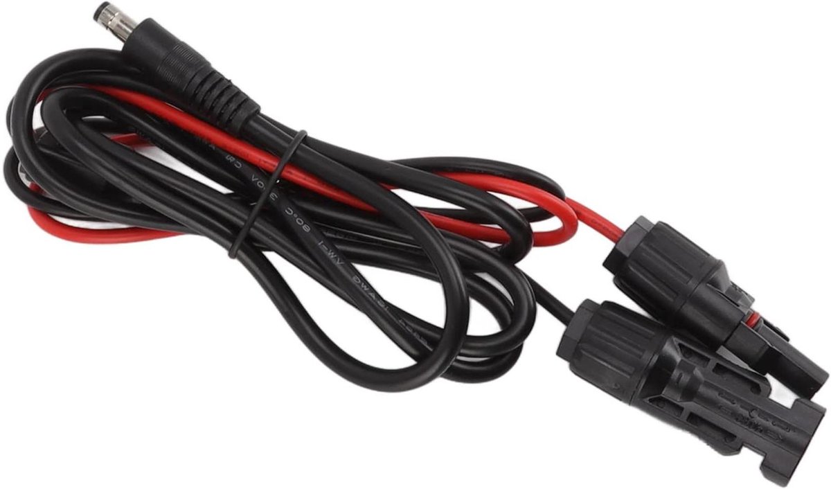 Zonnepaneel Kabel - Adapterlaadkabel - Energie Opladen - Hittebestendige Mantel - 1.5 Meter - Zwart