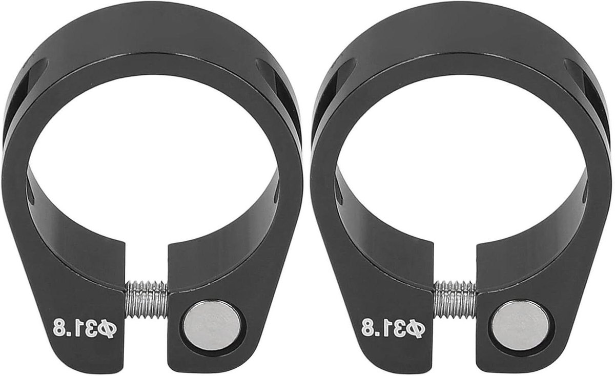 Fietszadelklem - Zadelpenklem - Fietszadel Monteren - Lichtgewicht Aluminium - 31.8 mm - Zwart