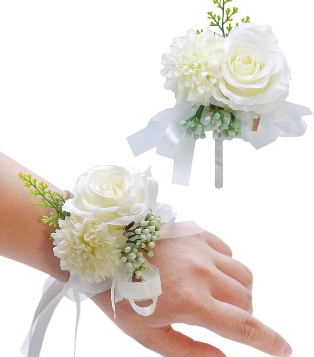 Bloemen Set - Bruiloft Decoratie - Feestelijke Aankleding - Handgemaakt Kunststof - 2 Stuks - Roze
