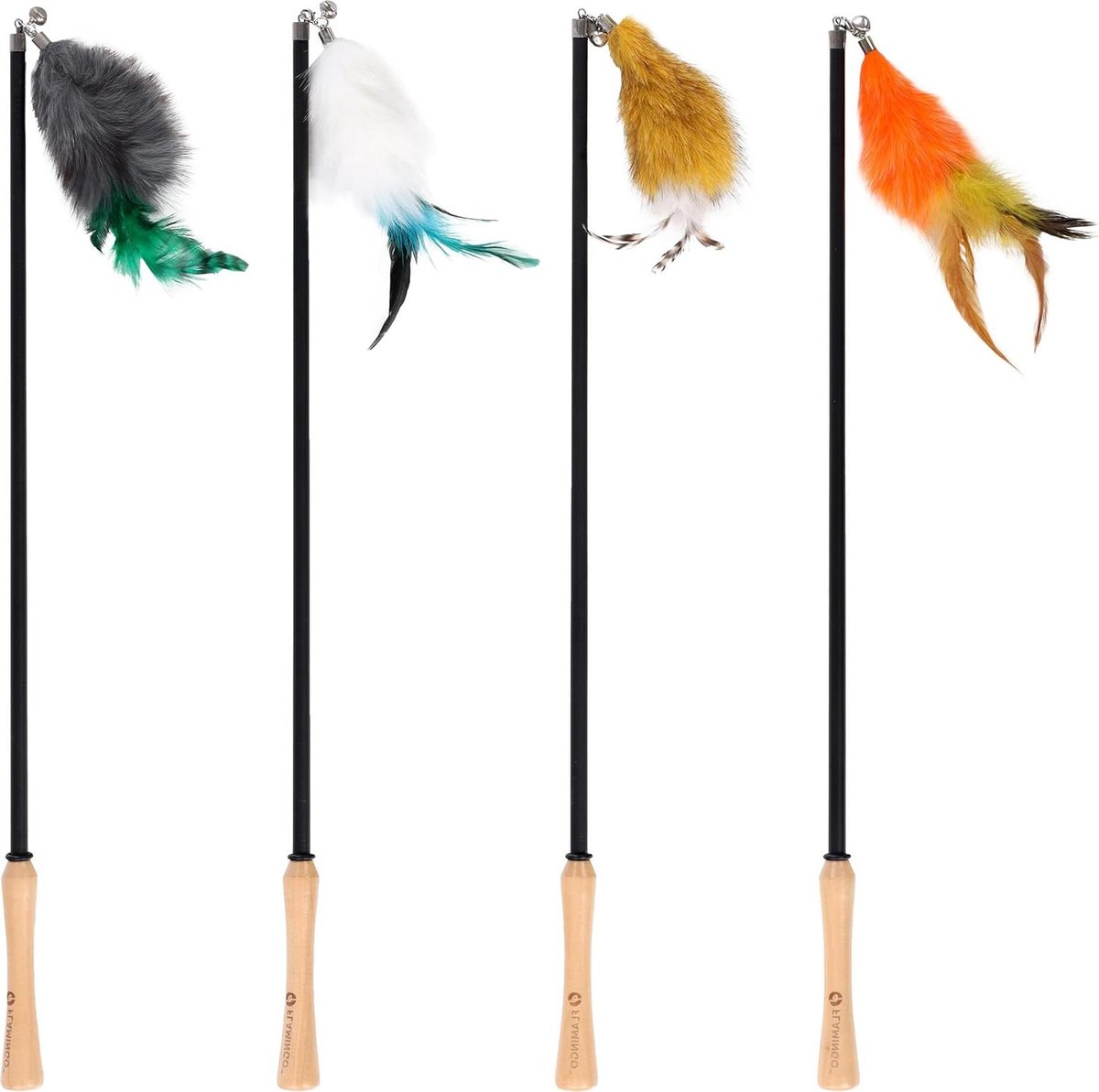 Kattenhengel - Speelstok - Spelen met kat - Uitschuifbaar - 61 tot 142 cm - Multicolor