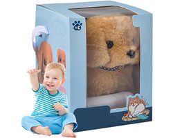Robot Hond - Knuffel Puppy - Interactief Spelen - Loopt Blaft Kwispelt - 13x165x165cm - Bruin