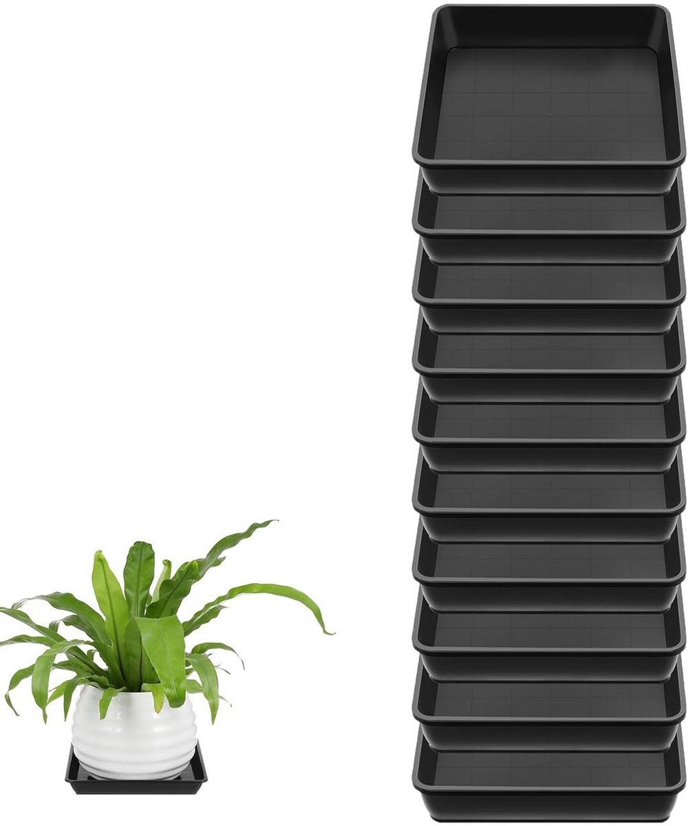 Onderzetters voor bloempotten - Bloempot schotels - Planten verzorgen - Robuuste kunststof constructie - 18 x 18 x 25 cm
