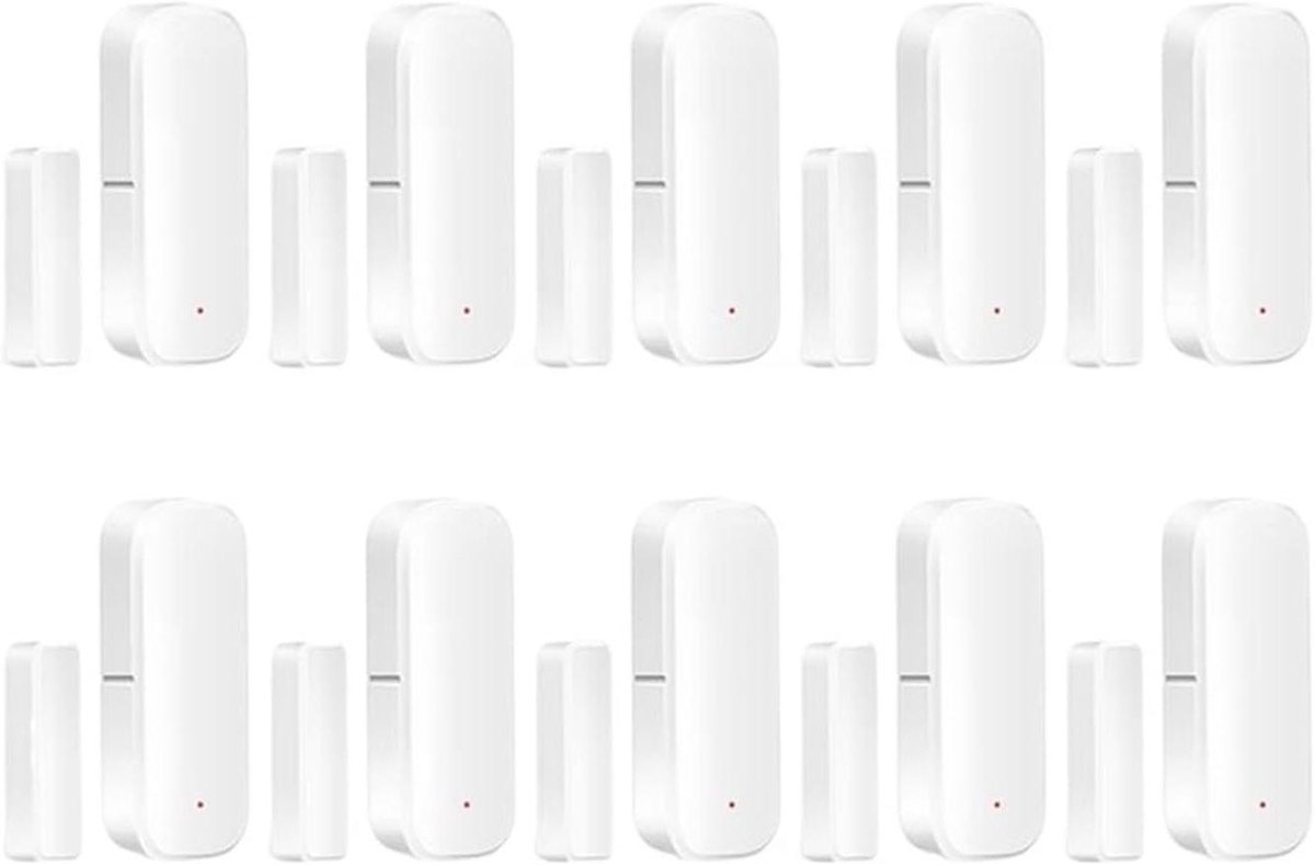 Deur Raam Sensor - Slimme Melder - Huisbeveiliging - App Notificaties - 10 Stuks - Wit