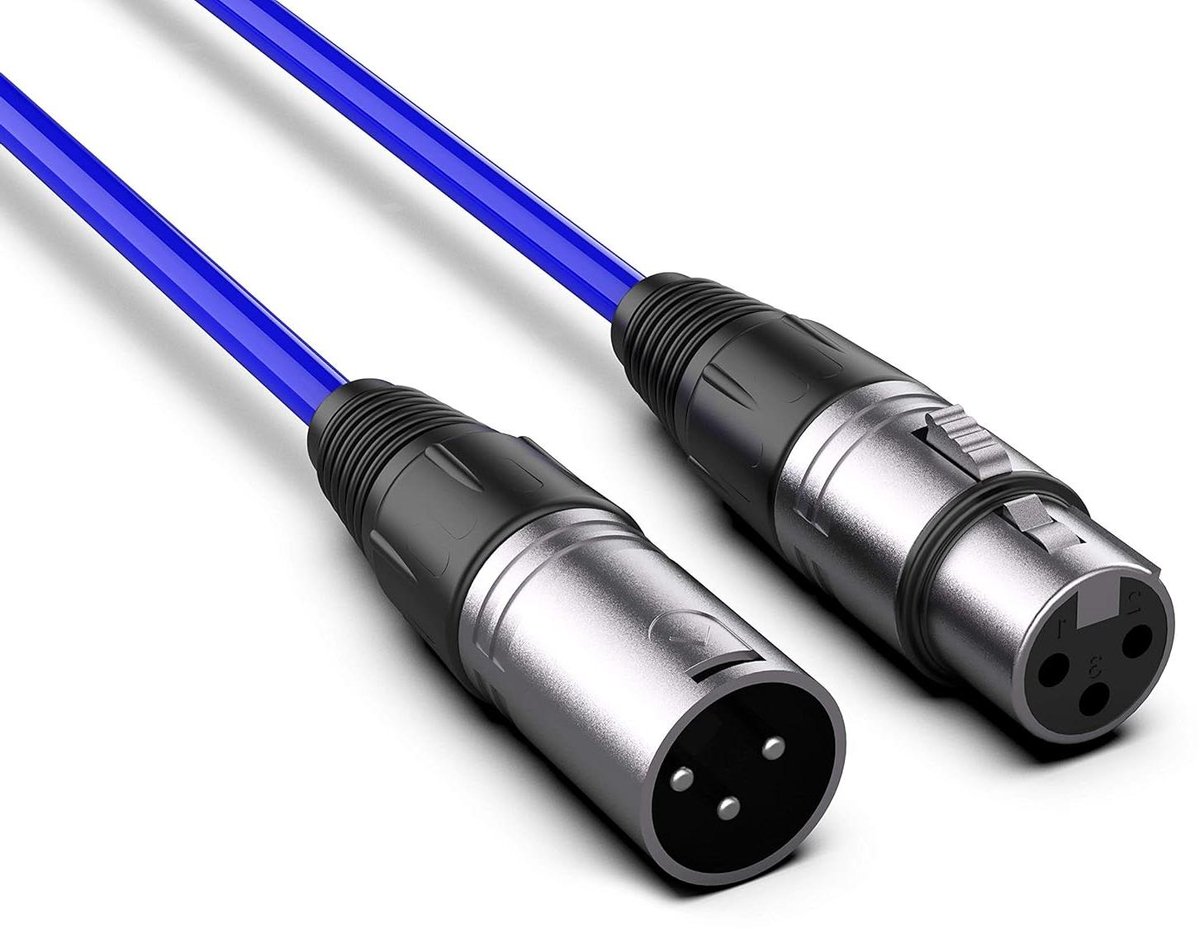 XLR Kabel - Microfoonsnoer - Zuivere Signaaloverdracht - Versterkte Coating - 6 Meter - Blauw