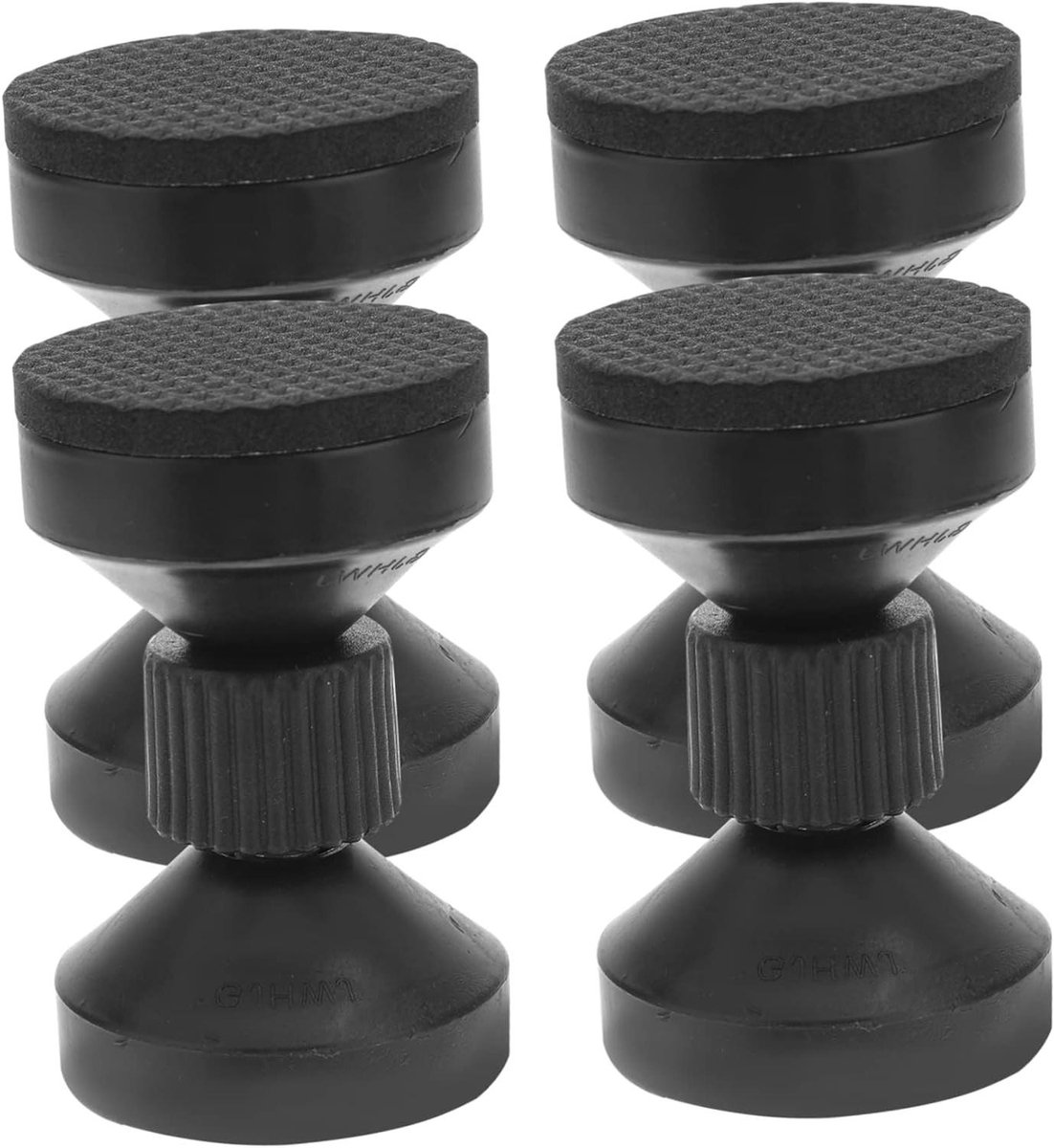 Hoofdeinde Stoppers - Bedframe Stabilisator - Geluidsdemping Slaapkamer - Verstelbare Hoogte - 6.5X4CM - Zwart